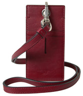Dolce & Gabbana Red Leather Lanyard Logo Slim Card Holder Men Wallet -  Leather Card Holder for Men -  Dolce & Gabbana.